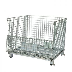 Collapsible wire mesh container