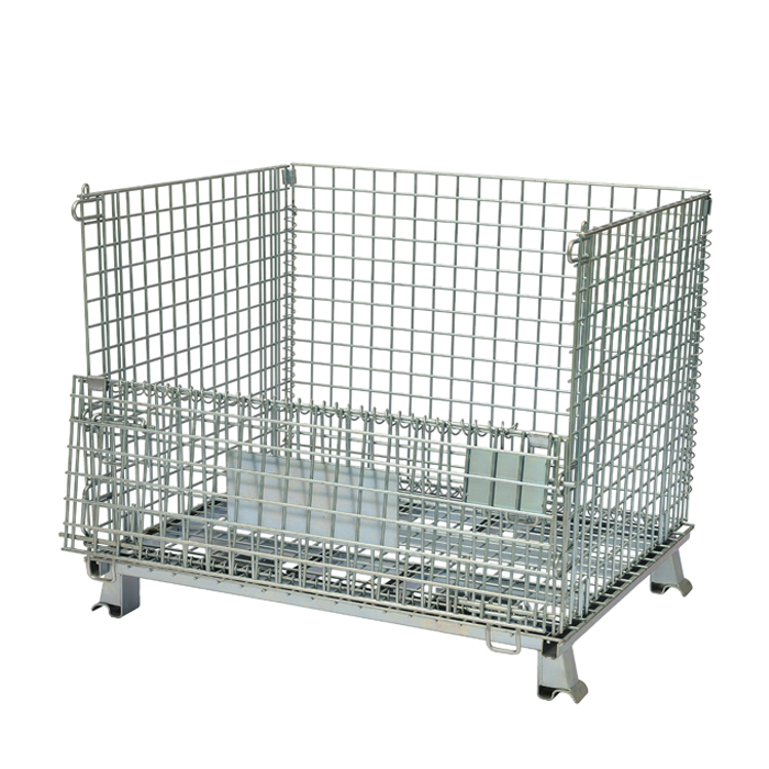 Collapsible wire mesh container