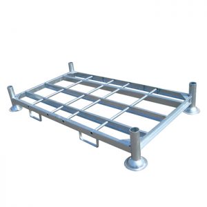 Steel stacking rack with forklift guide