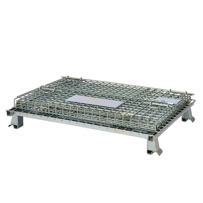 Collapsible wire mesh container