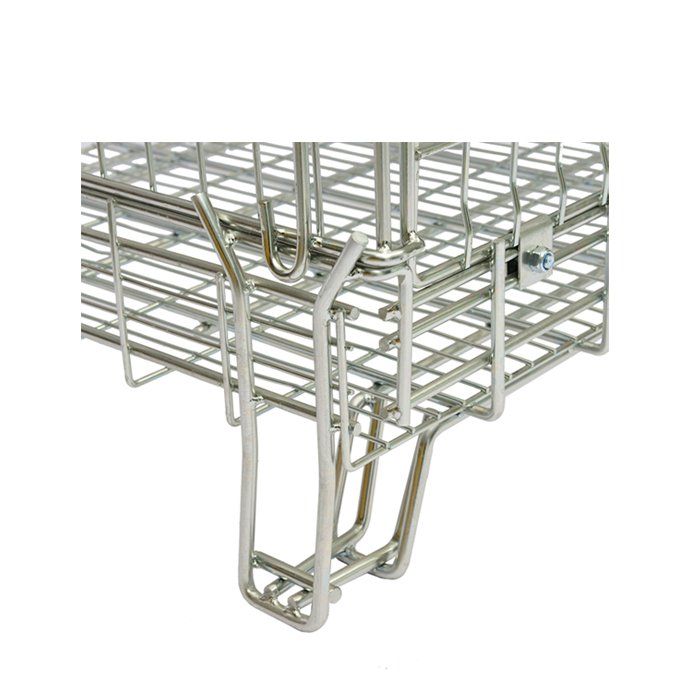 Wire mesh container with wheels (for wine)