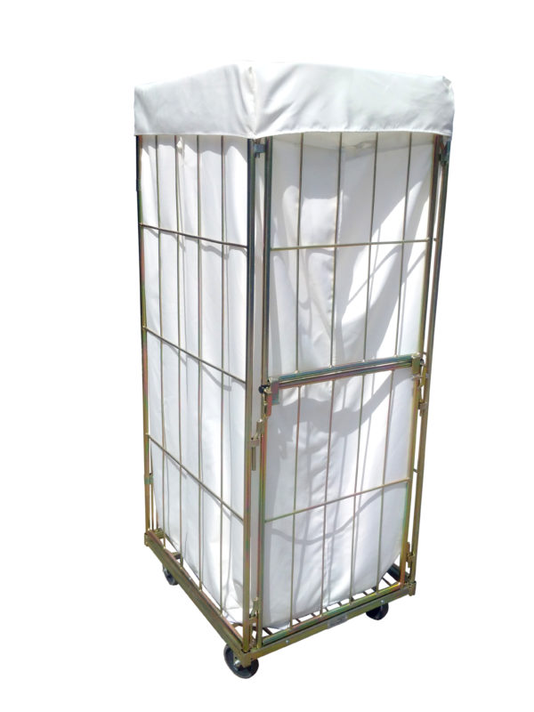 Double gate laundry roll container